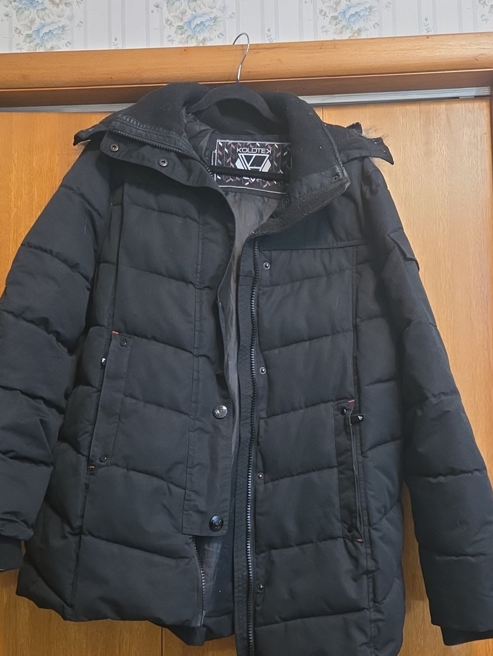 Black Quilted Puffer Jacket with Hood